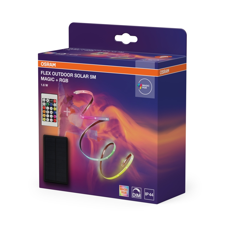 Osram - LED RGBW aptumšojama saules lente FLEX MAGIC 5m LED/1,6W/3,7V 2000 mAh IP44 + tālvadība