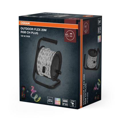 Osram - LED RGB regulējama āra lente FLEX 20m LED/135W/230V IP65 + tālvadība