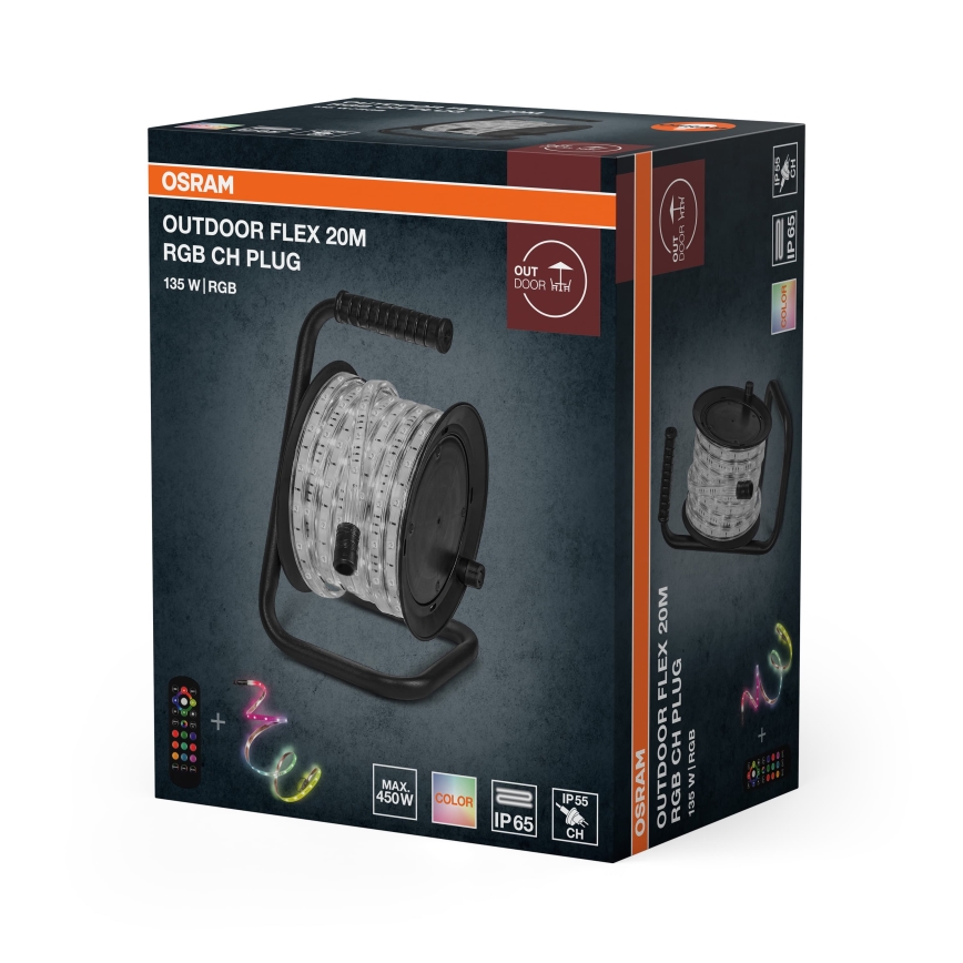 Osram - LED RGB regulējama āra lente FLEX 20m LED/135W/230V IP65 + tālvadība