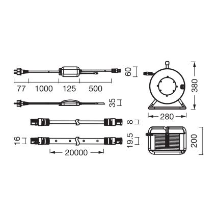 Osram - LED RGB regulējama āra lente FLEX 20m LED/135W/230V IP65 + tālvadība