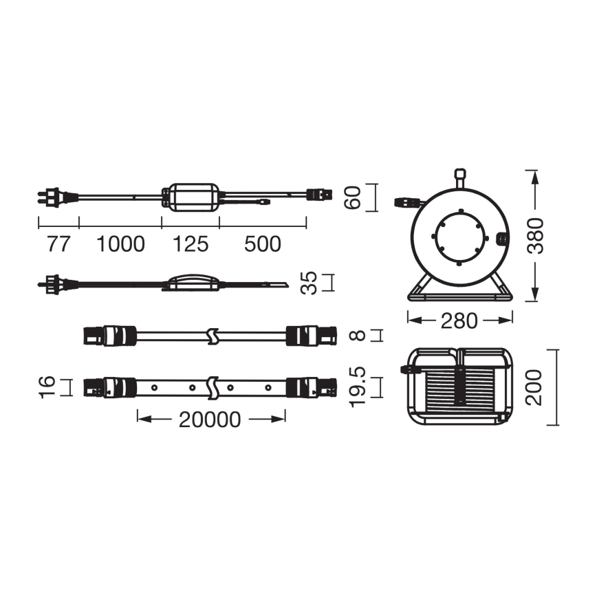 Osram - LED RGB regulējama āra lente FLEX 20m LED/135W/230V IP65 + tālvadība