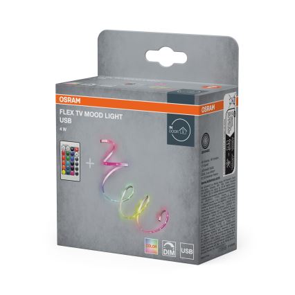 Osram - LED RGB dimējama lente FLEX TV MOOD 1,5m LED/4W/5V + tālvadības pults