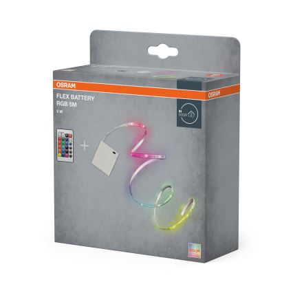 Osram - LED RGB dimmējama lente FLEX BATTERY 5m LED/5W/4xAA + tālvadības pults