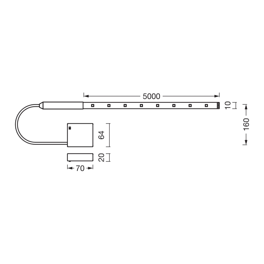 Osram - LED RGB dimmējama lente FLEX BATTERY 5m LED/5W/4xAA + tālvadības pults