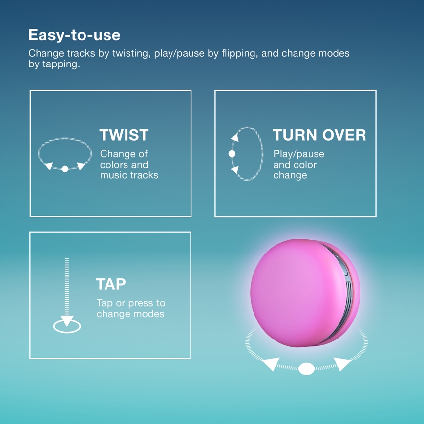 Osram - LED RGB regulējams skaļrunis SMART+ MACARON LED/1,75W/3,7V 450 mAh rozā