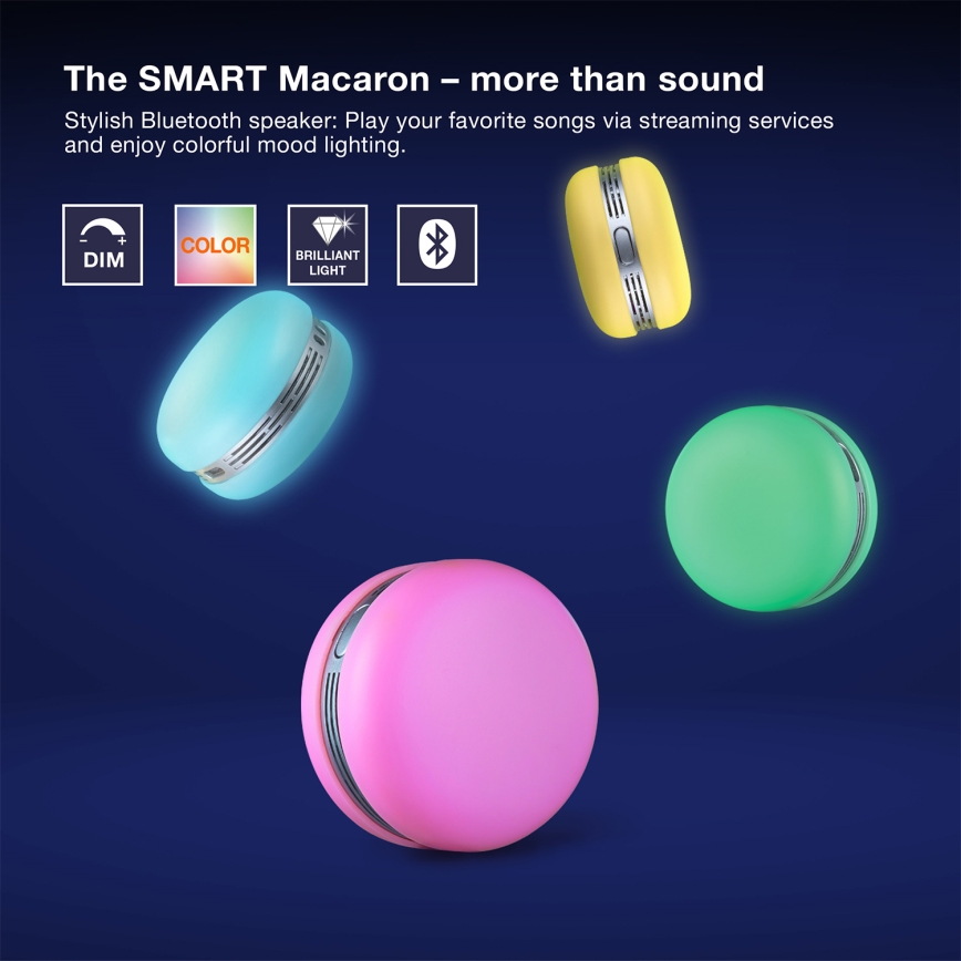 Osram - LED RGB regulējams skaļrunis SMART+ MACARON LED/1,75W/3,7V 450 mAh rozā