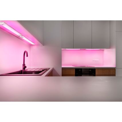 Osram - LED RGBW ar regulējamu spilgtumu apakšskapja gaismeklis ar kustības sensoru LINEAR EDGE LED/8W/230V 50 cm, balts + tālvadība