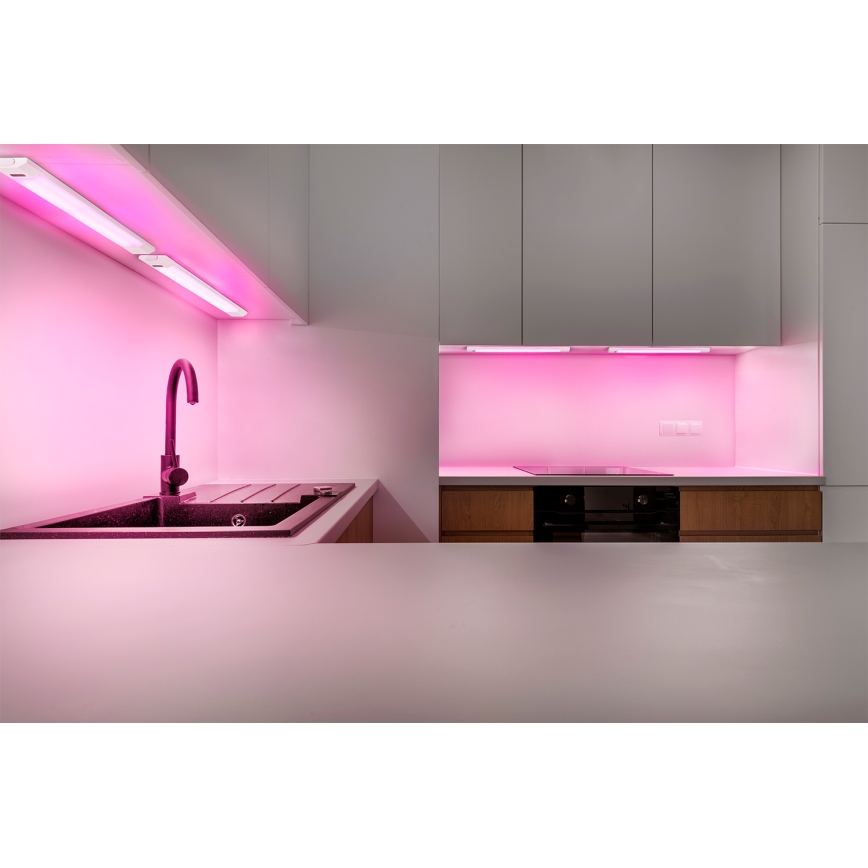 Osram - LED RGBW ar regulējamu spilgtumu apakšskapja gaismeklis ar kustības sensoru LINEAR EDGE LED/8W/230V 50 cm, balts + tālvadība