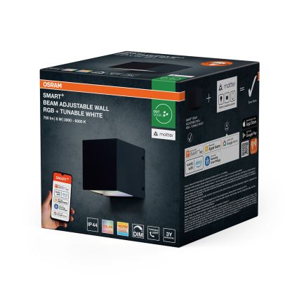 Osram - LED RGBW aptumšojams āra sienas gaismeklis SMART+ BEAM LED/8W/230V 3000-6500K IP44 Wi-Fi