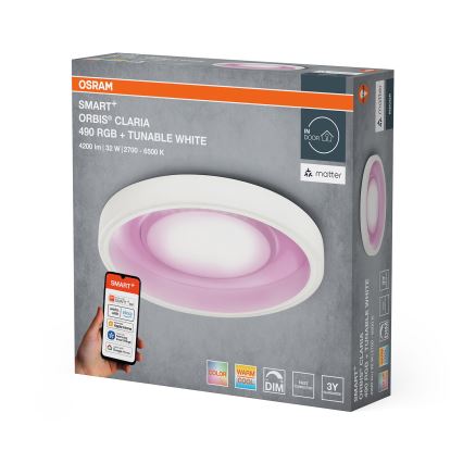 Osram- LED RGBW griestu gaismeklis ar regulējamu spilgtumu SMART+ CLARIA LED/32W/230V Ø 49 cm 2700-6500K Wi-Fi
