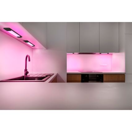 Osram - LED RGBW dimmējams skapja apakšgaismeklis ar kustības sensoru LINEAR EDGE LED/4W/230V 30 cm melns + tālvadības pults
