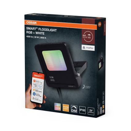 Osram - LED RGBW ar regulējamu spilgtumu SMART+ FLOODLIGHT LED/50W/230V IP65 Wi-Fi