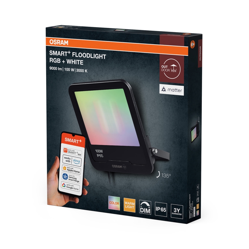Osram - LED RGBW regulējams prožektors SMART+ FLOODLIGHT LED/100W/230V IP65 Wi-Fi