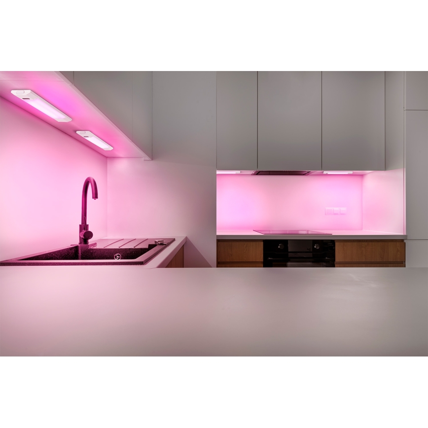 Osram - LED RGBW regulējams gaismeklis zem skapja ar kustības sensoru LINEAR EDGE LED/4W/230V 30 cm balts + tālvadības pults