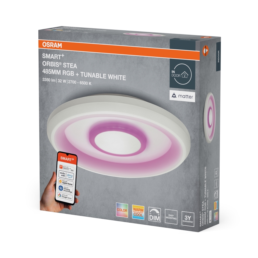 Osram - LED RGBW dimmējamais griestu gaismeklis SMART+ STEA LED/32W/230V Ø 48,5 cm 2700-6500K Wi-Fi