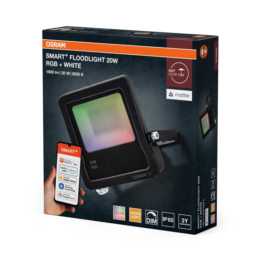 Osram - LED RGBW dimējams prožektors SMART+ FLOODLIGHT LED/20W/230V IP65 Wi-Fi