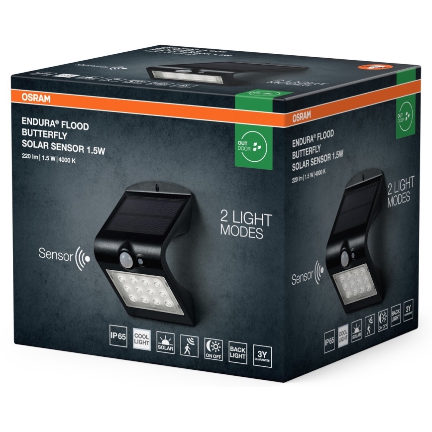 Osram - LED Saules enerģijas sienas lampa ar kustības un krēslas sensoru TAURENIS LED/1,5W/3,7V 1200 mAh IP65