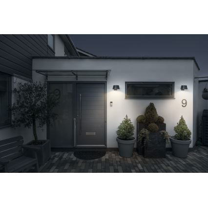 Osram - LED saules sienas gaismeklis ar sensoru ENDURA STYLE LED/10,1W/4,2V 2000 mAh IP54 antracīts