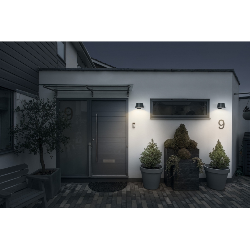 Osram - LED saules sienas gaismeklis ar sensoru ENDURA STYLE LED/10,1W/4,2V 2000 mAh IP54 antracīts