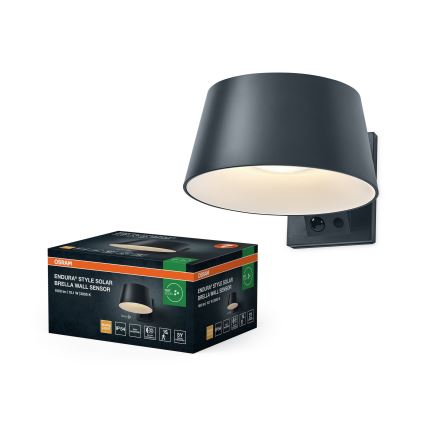 Osram - LED saules sienas gaismeklis ar sensoru ENDURA STYLE LED/10,1W/4,2V 2000 mAh IP54 antracīts