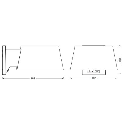 Osram - LED saules sienas gaismeklis ar sensoru ENDURA STYLE LED/10,1W/4,2V 2000 mAh IP54 antracīts