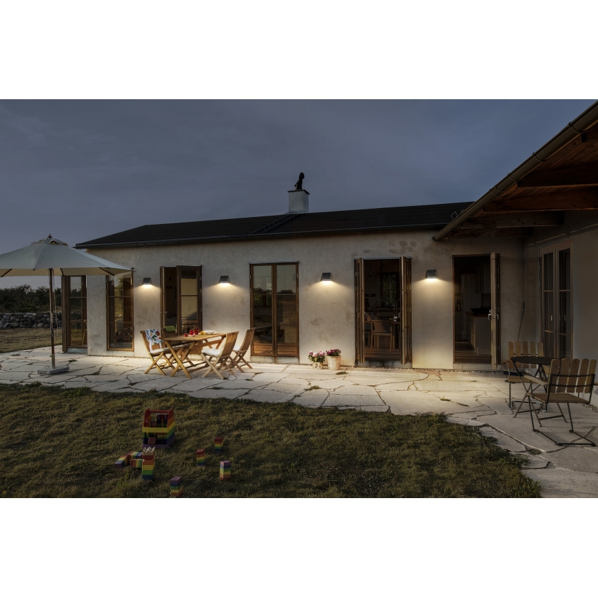 Osram - LED solārais sienas gaismeklis ar sensoru ENDURA STYLE LED/10,2W/4,2V 2000 mAh IP54 antracīts