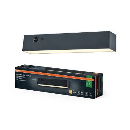 Osram - LED saules sienas gaismeklis ar sensoru ENDURA STYLE LED/12,4W/4,2V 2000 mAh IP54 antracīts