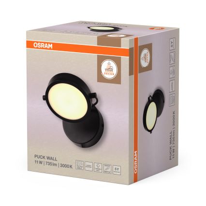 Osram - LED sienas gaismeklis DECOR PUCK LED/11W/230V melns