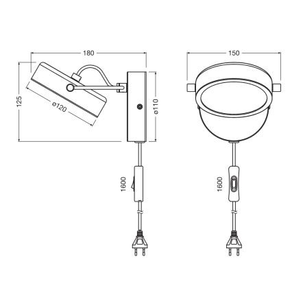 Osram - LED sienas gaismeklis DECOR PUCK LED/11W/230V melns