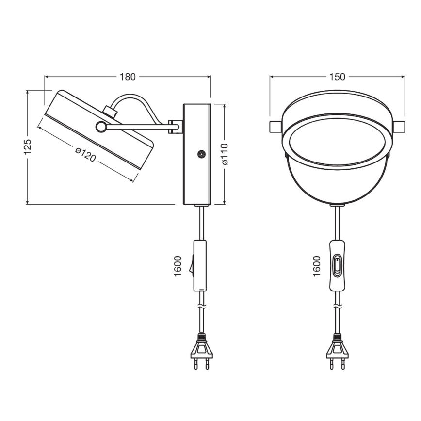 Osram - LED sienas gaismeklis DECOR PUCK LED/11W/230V melns