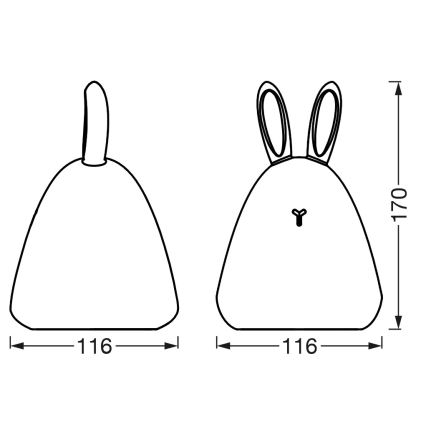 Osram - LED skārienjutīgā bērnu naktslampiņa TOUCH LED/2,5W/5V 1200 mAh trušītis