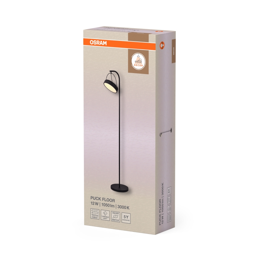 Osram - LED stāvlampa DECOR PUCK LED/12W/230V CRI 90 melna