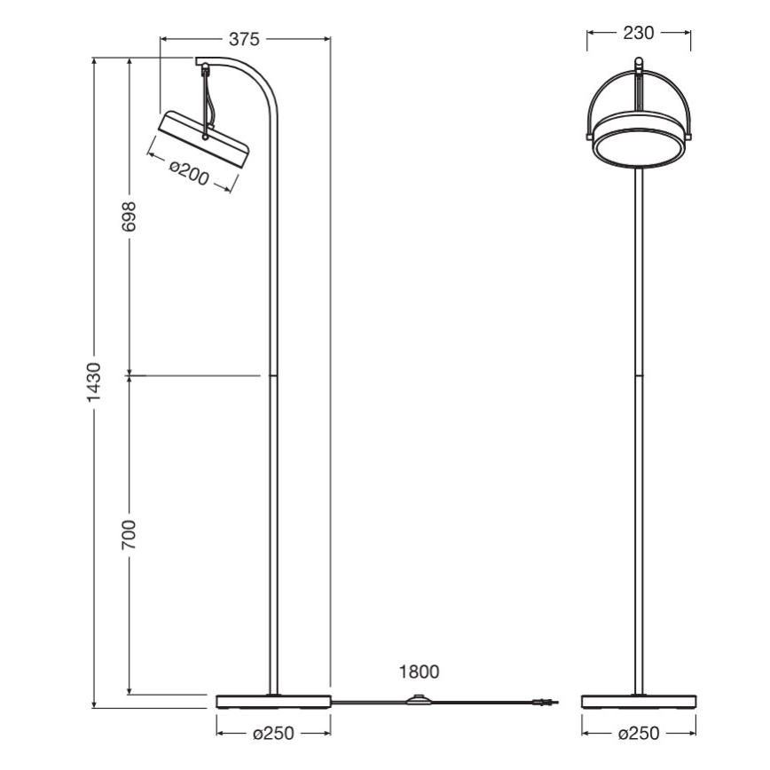 Osram - LED stāvlampa DECOR PUCK LED/12W/230V CRI 90 melna