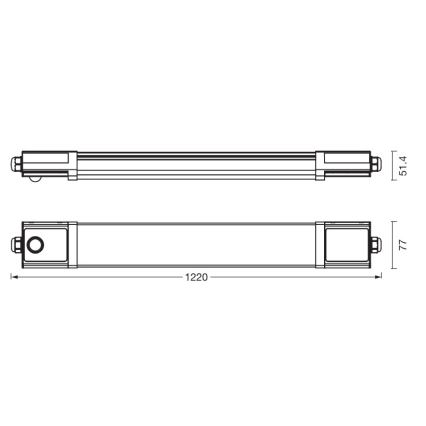 Osram - LED tehniskais fluorescējošais gaismeklis ar tumšanas un kustības sensoru SUBMARINE LED/36W/230V 122 cm IP65