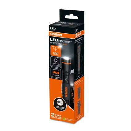 Osram - Regulējams uzlādējams LED lukturis LEDINSPECT PRO TORCH 800 LED/8W/3,7V 2200 mAh IP44