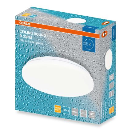 Osram - LED vannas istabas griestu gaismeklis CEILING ROUND LED/18W/230V 3000K Ø 33 cm IP44 balts