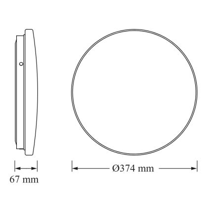 Osram - LED vannas istabas griestu gaismeklis ar krēslas sensoru, apaļš, LED/24W/230V 3000K Ø 37 cm IP44, balts