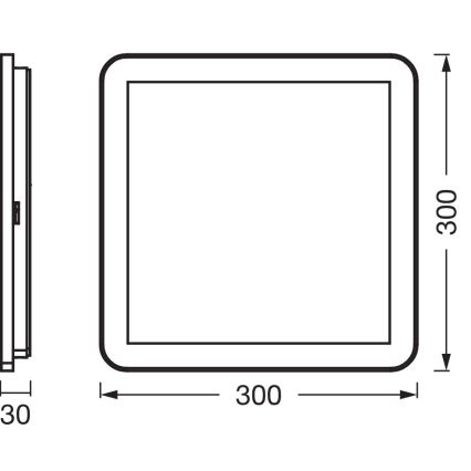 Osram - LED vannasistabas griestu gaismeklis ORBIS DISC, LED 22W, 230V, 3000/4000K, 30×30 cm, IP44, nerūsējošā tērauda apdare