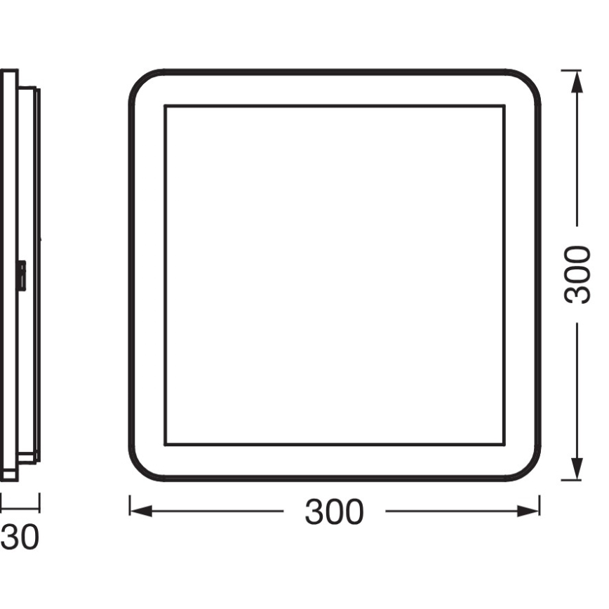 Osram - LED vannasistabas griestu gaismeklis ORBIS DISC, LED 22W, 230V, 3000/4000K, 30×30 cm, IP44, nerūsējošā tērauda apdare