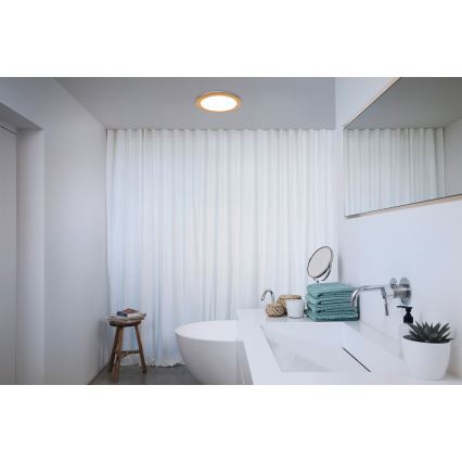 Osram - LED vannas istabas griestu gaismeklis ORBIS DISC LED/22W/230V 3000/4000K Ø 30 cm IP44 brūns