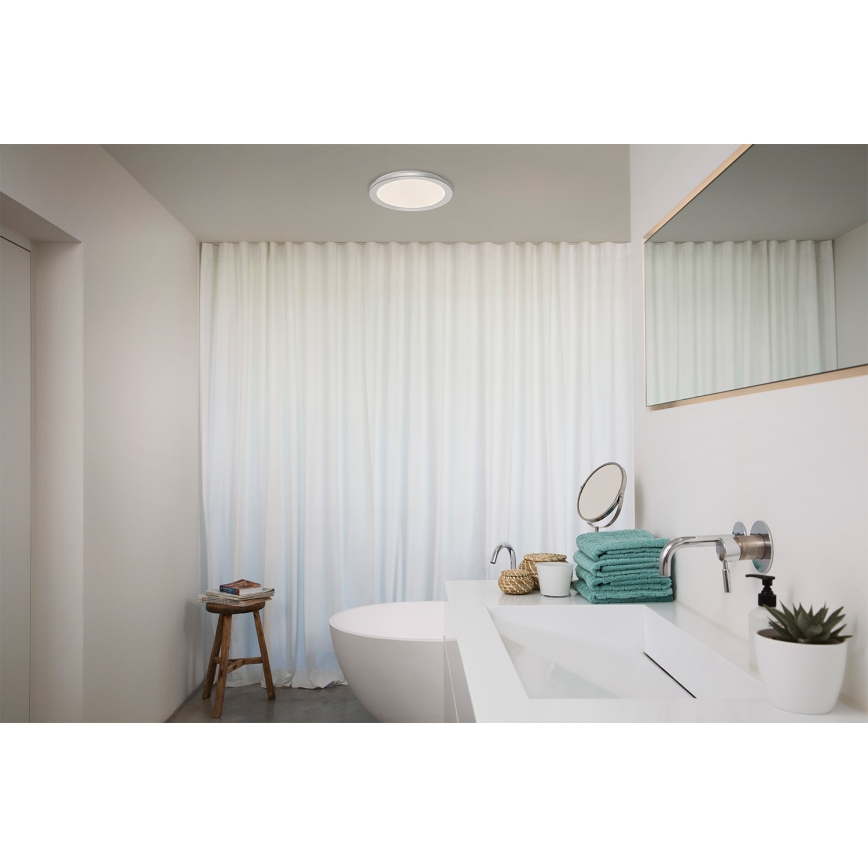 Osram - LED griestu gaismeklis vannas istabai ORBIS DISC LED/22W/230V 3000/4000K Ø 30 cm IP44 matēts hroms