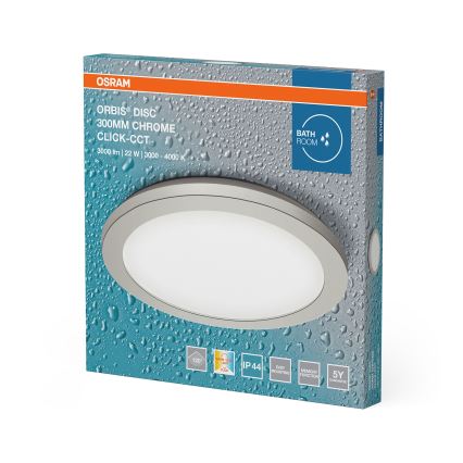 Osram - LED griestu gaismeklis vannas istabai ORBIS DISC LED/22W/230V 3000/4000K Ø 30 cm IP44 matēts hroms