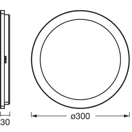 Osram - LED griestu gaismeklis vannas istabai ORBIS DISC LED/22W/230V 3000/4000K Ø 30 cm IP44 matēts hroms