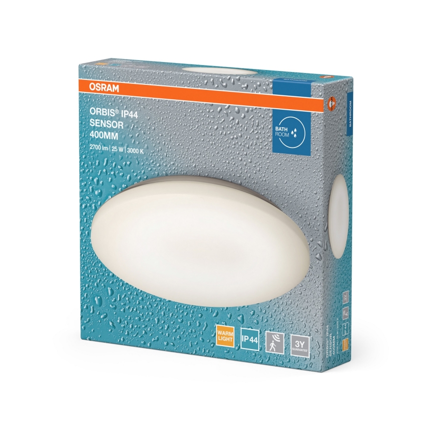 Osram - LED griestu gaismeklis vannas istabai ar kustības un krēslas sensoru ORBIS LED/25W/230V IP44