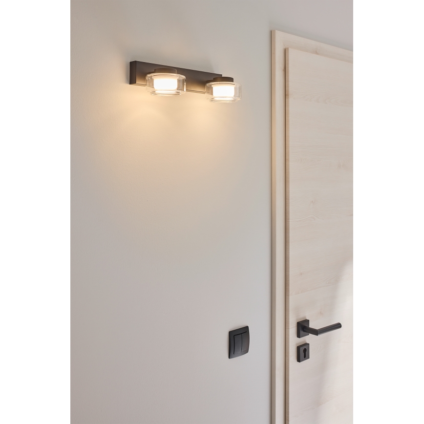 Osram - LED vannas istabas sienas gaismeklis ORBIS FLAME 2xLED/5,5W/230V 3000/4000K IP44 melns