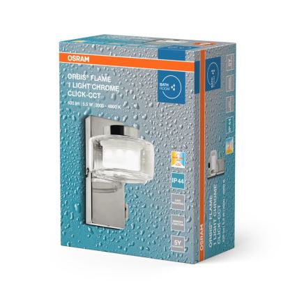 Osram - LED vannas istabas sienas gaismeklis ORBIS FLAME LED/5,5W/230V 3000/4000K IP44 spīdīgs hroms