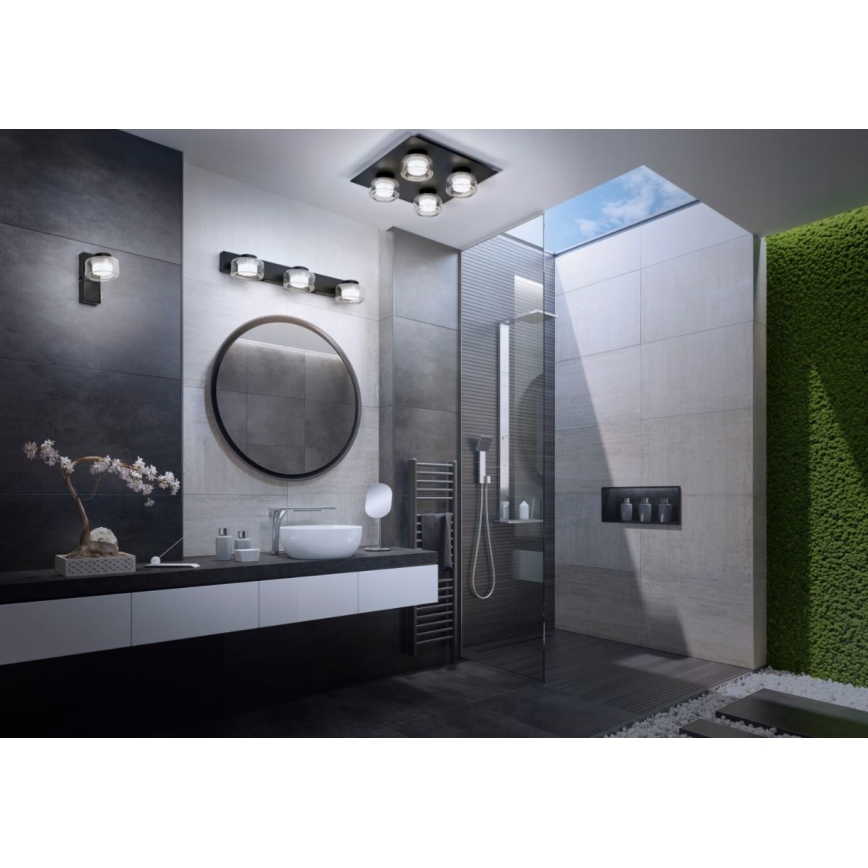 Osram - LED sienas gaismeklis vannas istabai ORBIS FLAME LED/5,5W/230V 3000/4000K IP44 melns