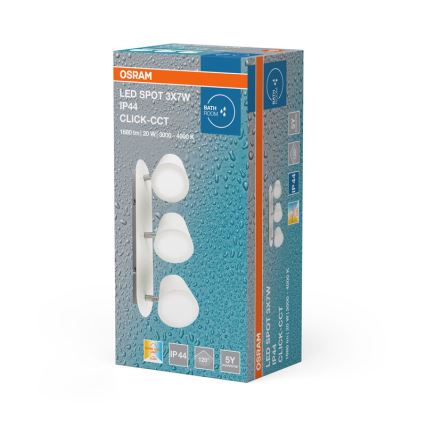 Osram - LED vannas istabas SPOT gaismeklis 3xLED/7W/230V IP44 3000/4000K
