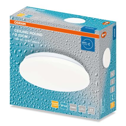 Osram - Vannas istabas LED griestu gaismeklis CEILING ROUND LED/12W/230V 3000K Ø 26 cm IP44 balts