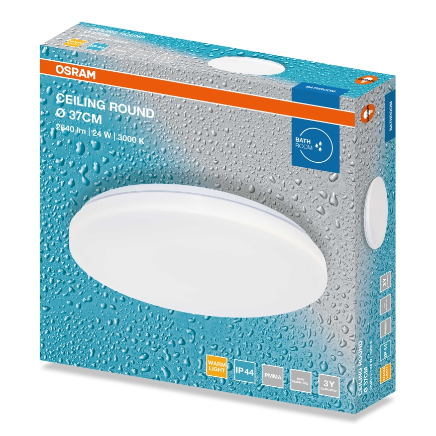 Osram - LED vannas istabas griestu gaismeklis CEILING ROUND LED/24W/230V 3000K Ø 37 cm IP44 balts